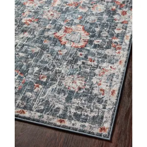 Cassandra Blue / Rust Rug (2' 6" X 7' 9")