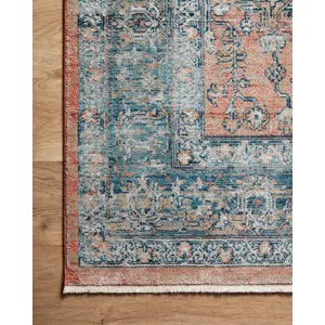 Elise Coral / Blue Rug (2' 8" X 7' 6")