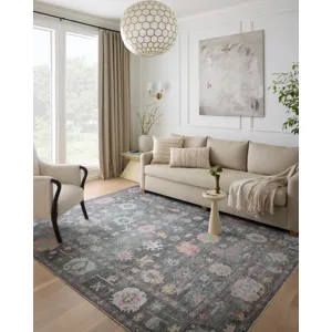 Elysium Charcoal / Multi Rug (3' 6" X 5' 6")