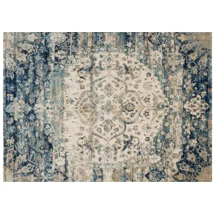 AF-06 BLUE / IVORY (7'10" X 7'10" Round)