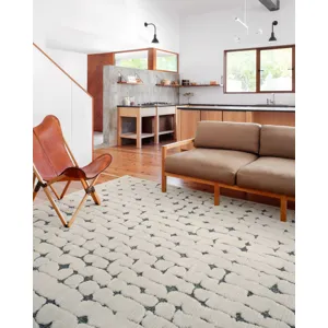 Hagen White / Navy Rug (3' 7" X 5' 7")