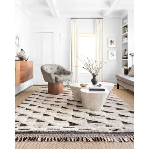 Khalid Natural / Black Rug (7' 9" X 9' 9")