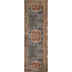 Layla Cobalt Blue / Spice Rug (2' 0" X 5' 0")