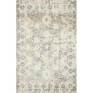 Lindsay Antique White / Aqua Rug (9' 3" X 13')