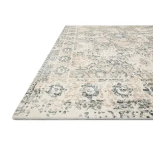 Lindsay Antique White / Aqua Rug (9' 3" X 13')