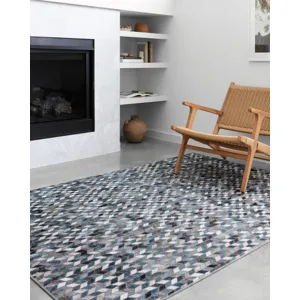 Maddox Ocean / Grey Rug (7' 6" X 9' 6")