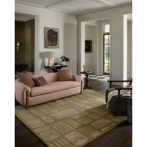 Brigette Romanek x Loloi Madi Light Olive / Oatmeal 5\'-0\" x 7\'-6\" Rug
