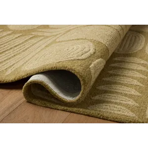 Brigette Romanek x Loloi Madi Light Olive / Oatmeal 5\'-0\" x 7\'-6\" Rug