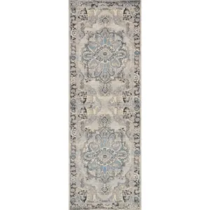 Mika Grey / Blue Rug (7' 10" X 11' 2")