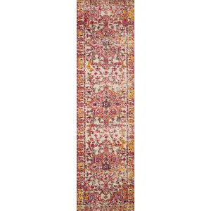 Nadia Ivory / Pink Rug (6' 7" X 9' 2")