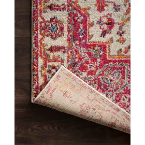 Nadia Ivory / Pink Rug (6' 7" X 9' 2")
