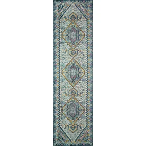 Nadia Aqua / Navy Rug (2' 2" X 6' 0")
