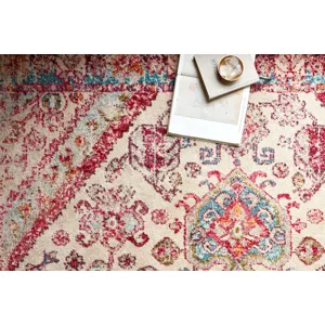 Nadia Aqua / Pink Rug (5' 1" X 7' 7")