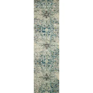 Nadia Aqua / Navy Rug (2' 2" X 8')