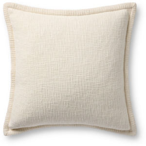 Loloi PLL0109 Ivory 22'' x 22'' Cover w/Poly Pillow