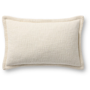 Loloi PLL0109 Ivory 13'' x 21'' Cover w/Poly Pillow