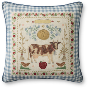 Rifle Paper Co. x Loloi Country Home Multi 22'' x 22'' Cover w/Down Pillow