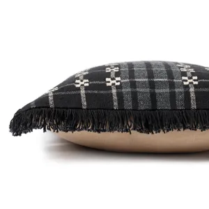 Pillows Black / Grey Pillow (18\" X 18\" Cover W/Poly)