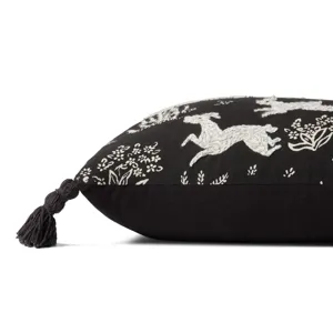 Pillows Black / Ivory Pillow (13\" X 21\" Cover W/Down)