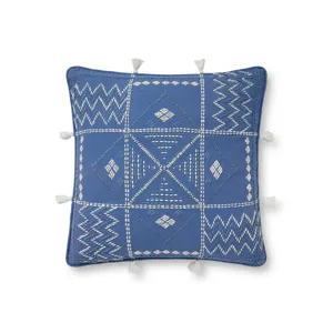 Pillows Blue / Ivory Pillow (18\" X 18\" Cover W/Poly)
