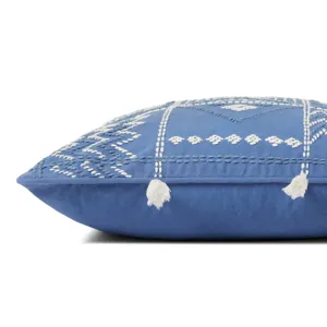 Pillows Blue / Ivory Pillow (18\" X 18\" Cover W/Poly)