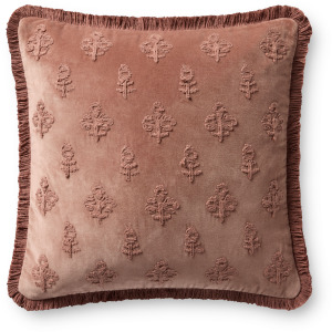 Chris Loves Julia x Loloi Darla Mauve 18'' x 18'' Pillow Cover Only