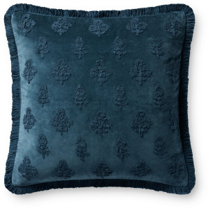 Chris Loves Julia x Loloi Darla Navy 18'' x 18'' Pillow Cover Only