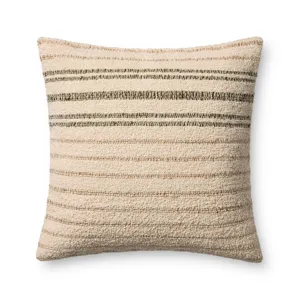 Amber Lewis x Loloi Atley Natural / Olive 22\'\' x 22\'\' Cover w/Poly Pillow