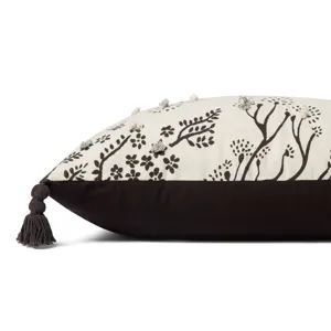 Pillows Ivory / Black Pillow (13\" X 35\" Cover Only)