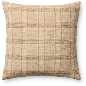 Amber Lewis x Loloi Golden Natural / Multi 22'' x 22'' Cover w/Poly Pillow