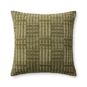 Chris Loves Julia x Loloi Vinnie Green 22\'\' x 22\'\' Cover w/Poly Pillow
