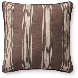 Chris Loves Julia x Loloi Verona Brown 18'' x 18'' Pillow Cover Only