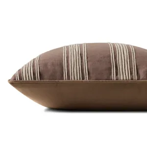 Chris Loves Julia x Loloi Verona Brown 18\'\' x 18\'\' Pillow Cover Only