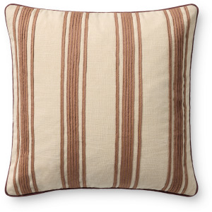 Chris Loves Julia x Loloi Verona Chestnut 18'' x 18'' Cover w/Poly Pillow