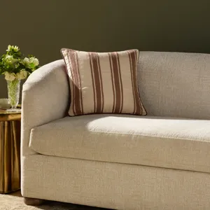 Chris Loves Julia x Loloi Verona Chestnut 18\'\' x 18\'\' Cover w/Poly Pillow