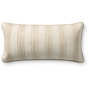 Chris Loves Julia x Loloi Verona Ivory 12'' x 27'' Pillow Cover Only