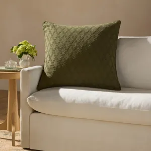 Chris Loves Julia x Loloi Cary Green 26\'\' x 26\'\' Cover w/Down Pillow