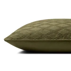 Chris Loves Julia x Loloi Cary Green 26\'\' x 26\'\' Cover w/Down Pillow