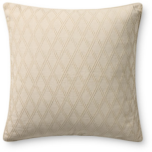 Chris Loves Julia x Loloi Cary Ivory 26'' x 26'' Pillow Cover Only