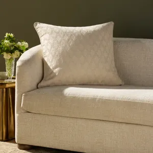 Chris Loves Julia x Loloi Cary Ivory 26\'\' x 26\'\' Cover w/Poly Pillow