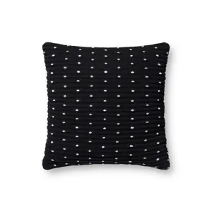 Loloi PLL0118 Black 18\'\' x 18\'\' Cover w/Down Pillow