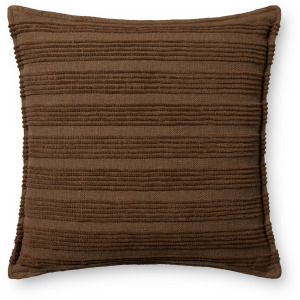 Amber Lewis x Loloi Aspyn Brown 22'' x 22'' Pillow Cover Only