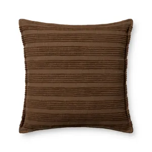 Amber Lewis x Loloi Aspyn Brown 22\'\' x 22\'\' Pillow Cover Only