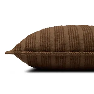 Amber Lewis x Loloi Aspyn Brown 22\'\' x 22\'\' Pillow Cover Only