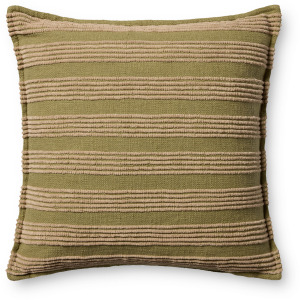 Amber Lewis x Loloi Aspyn Olive 20'' x 20'' Cover w/Down Pillow