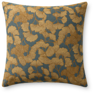 Chris Loves Julia x Loloi Fawn Blue / Gold 22'' x 22'' Cover w/Down Pillow