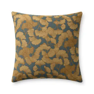 Chris Loves Julia x Loloi Fawn Blue / Gold 22\'\' x 22\'\' Pillow Cover Only