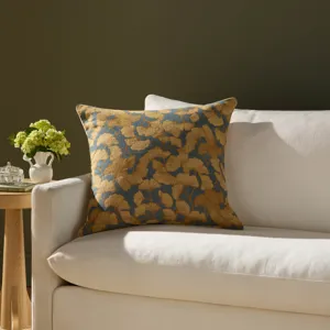 Chris Loves Julia x Loloi Fawn Blue / Gold 22\'\' x 22\'\' Pillow Cover Only
