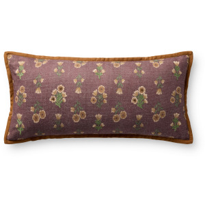 Chris Loves Julia x Loloi Posie Wine / Multi 12'' x 27'' Cover w/Poly Pillow