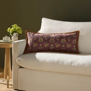 Chris Loves Julia x Loloi Posie Wine / Multi 12\'\' x 27\'\' Pillow Cover Only